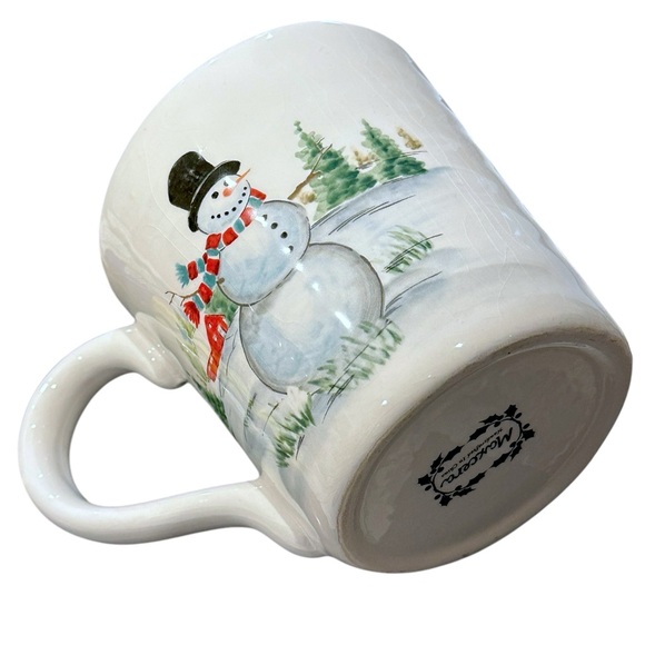 Vintage Extra-large 20 fl. oz. Maxcera Snowmen at Snowy Village Cabin Scene Mug - Picture 10 of 13